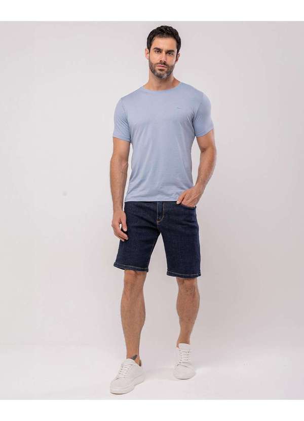 Consciência - Bermuda Masculina Jeans com Detalhe no Bolso Azul