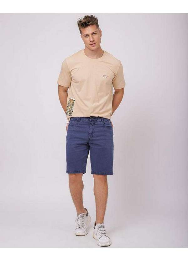 Consciência - Bermuda Sarja Masculina Basica Cores Azul