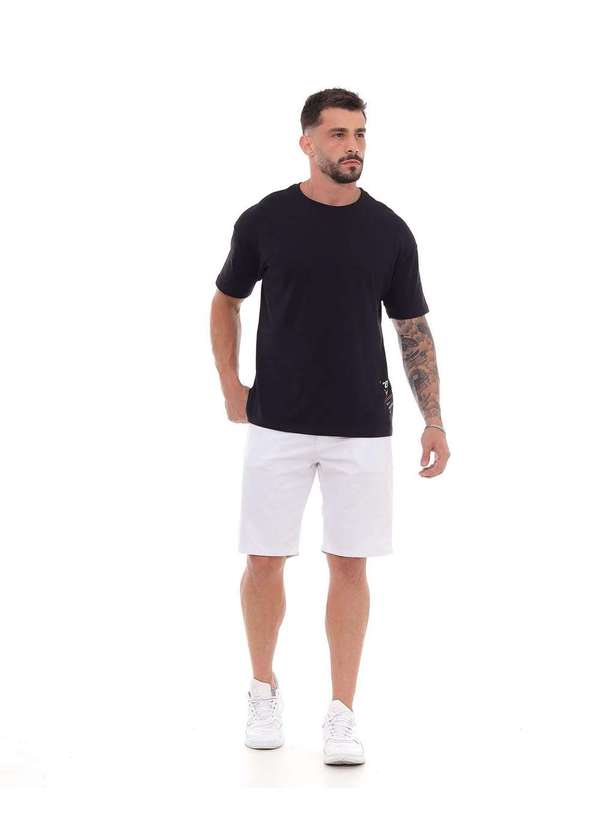 Consciência Bermuda Sarja Masculina Branca Basica com Elastano Branco