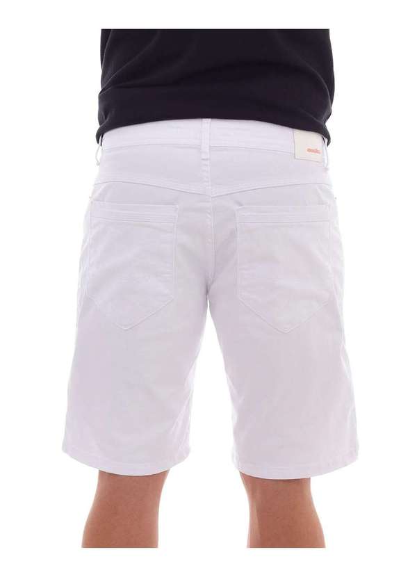 Consciência - Bermuda Sarja Masculina Branca Basica com Elastano Branco 4