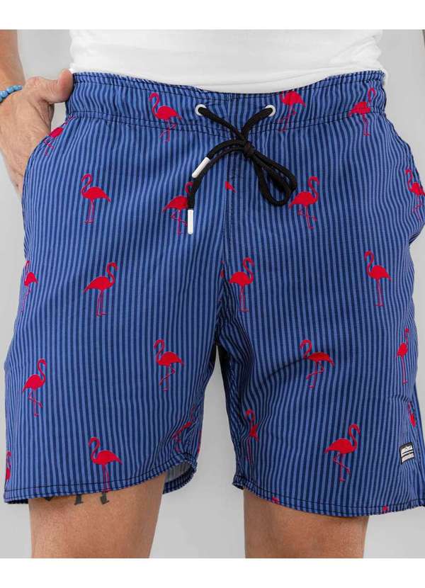 Consciência - Shorts Masculino Poliester Estampado com Cordao Estampado 3