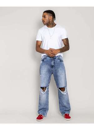 Jeans Rasgada Masculino Moda De CalÃ§a Rasgada Jeans Masculina