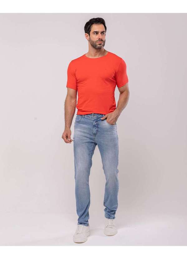 Consciência - Calca Jeans Masculina Slim Fit Basica Azul
