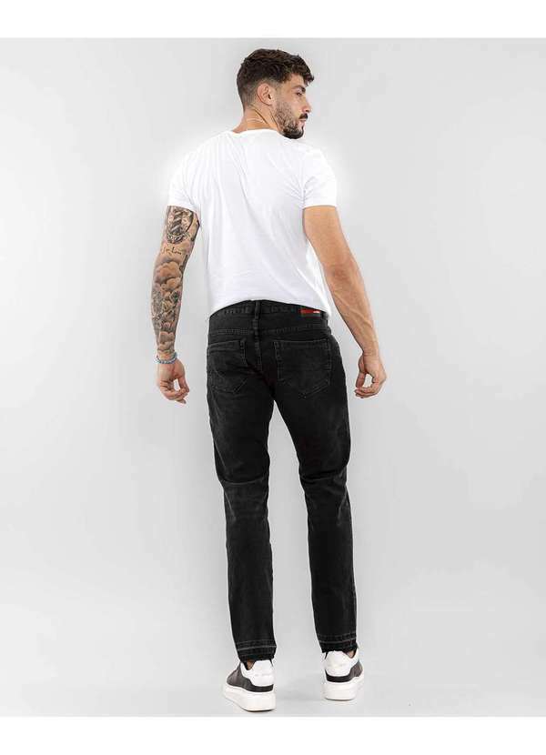 Consciência - Calca Jeans Masculina Slim Fit Preto Bielastico Extreme Power Preto 2
