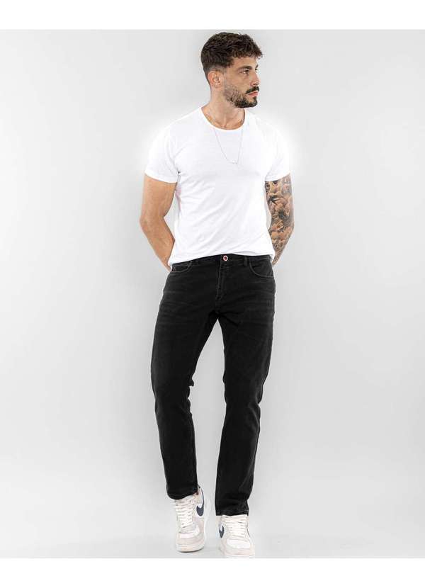 Consciência - Calca Jeans Masculina Slim Fit Preto Extreme Power Bielastico Preto 1