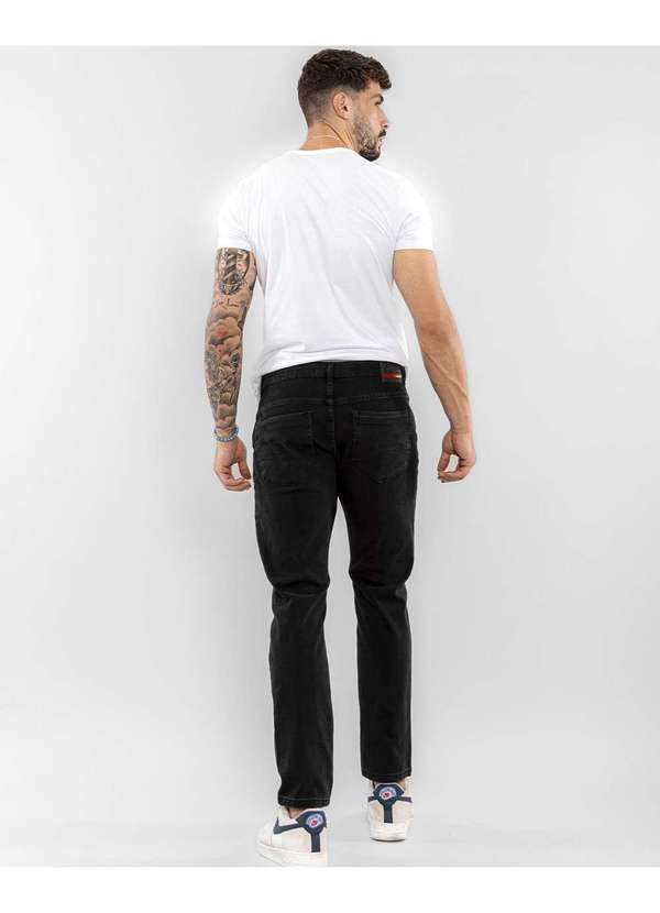 Consciência - Calca Jeans Masculina Slim Fit Preto Extreme Power Bielastico Preto 2