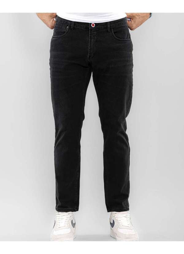 Consciência - Calca Jeans Masculina Slim Fit Preto Extreme Power Bielastico Preto 3