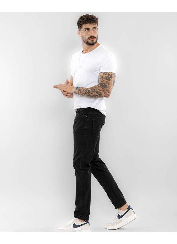 Consciência - Calca Jeans Masculina Slim Fit Preto Extreme Power Bielastico Preto 5
