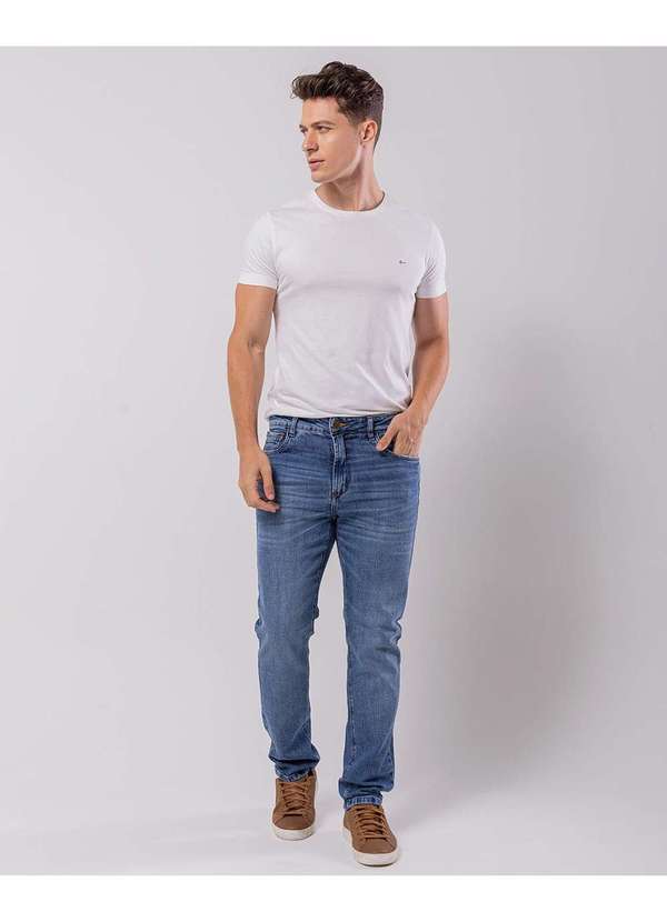 Consciência - Calca Jeans Masculina Slim Fit Azul
