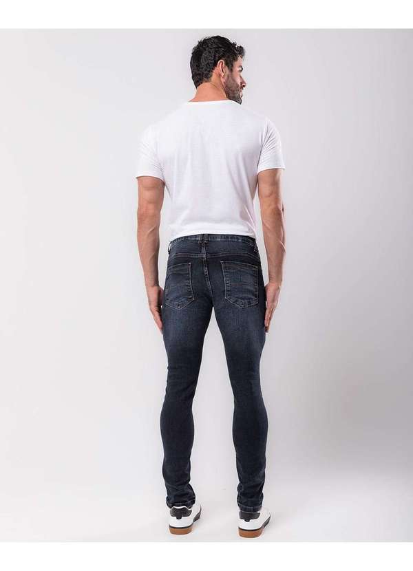Consciência - Calca Jeans Slim Fit Masculina Basica com Elastano Preto 2