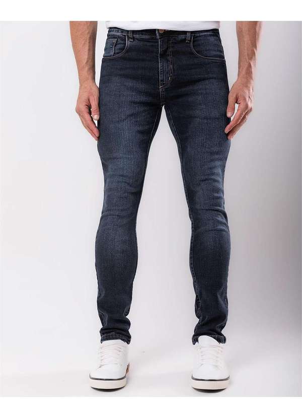 Consciência - Calca Jeans Slim Fit Masculina Basica com Elastano Preto 3