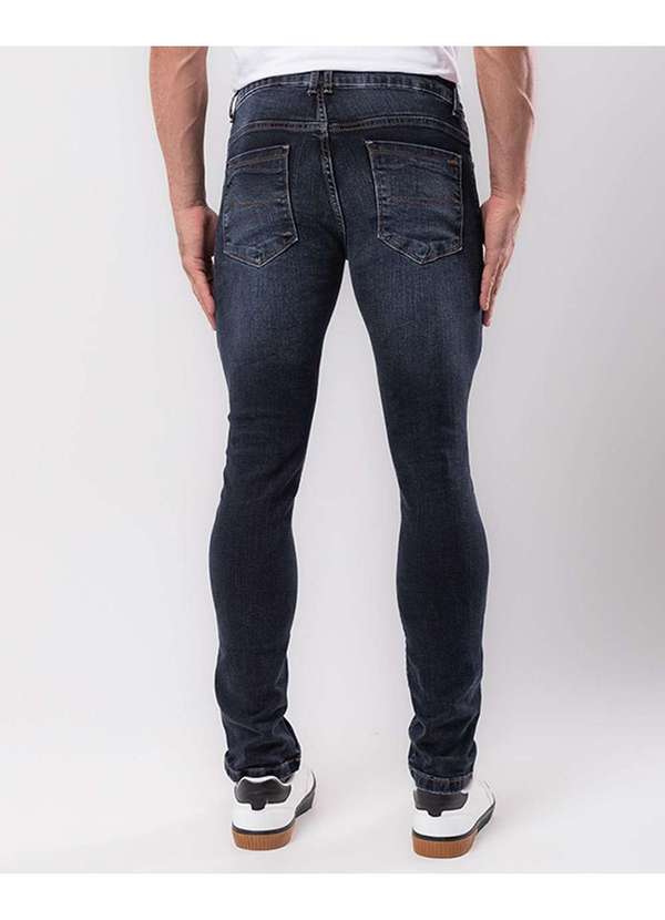 Consciência - Calca Jeans Slim Fit Masculina Basica com Elastano Preto 4