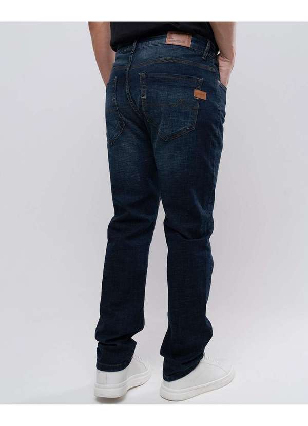 Consciência - Calca Jeans Slim Fit Masculina Basica com Elastano Azul 2