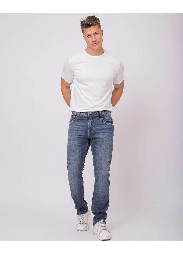 Consciência Calca Jeans Slim Fit Masculina com Elastano Basica Preto