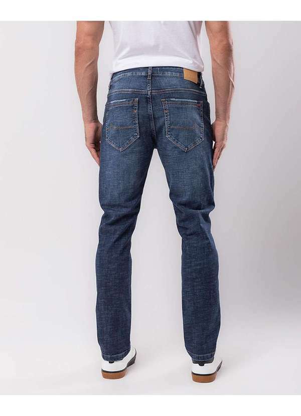 Consciência - Calca Jeans Slim Fit Masculina com Elastano Detalhe Botao Azul 4