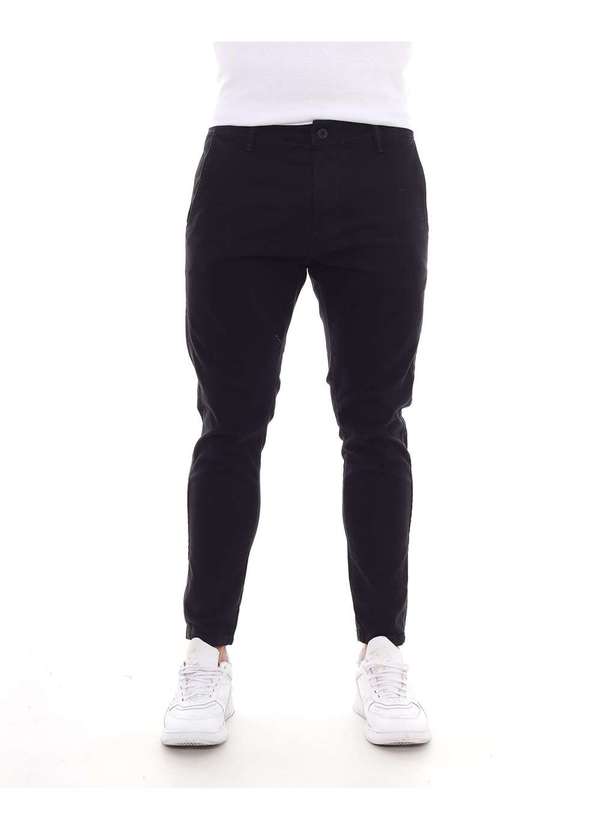 Consciência - Calca Sarja Chino Masculina Skinny Basica com Elastano Preto 3