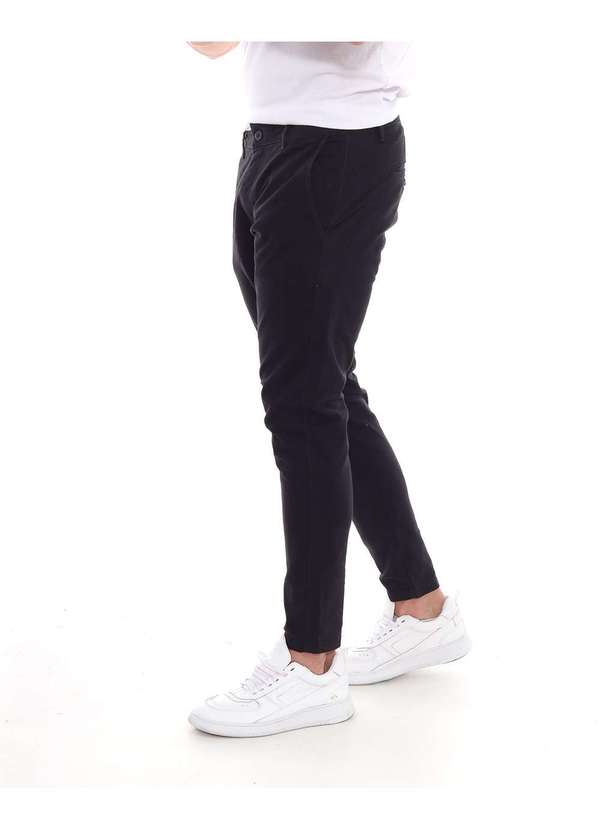 Consciência - Calca Sarja Chino Masculina Skinny Basica com Elastano Preto 4