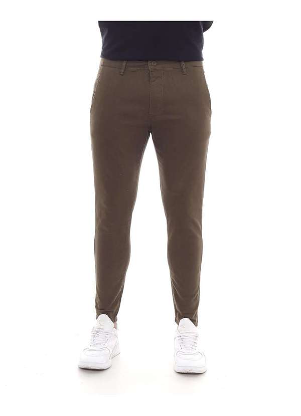 Consciência - Calca Sarja Chino Masculina Skinny Basica com Elastano Verde 3