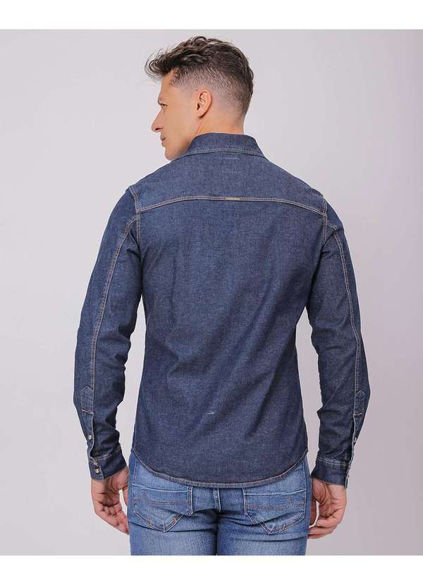 Consciência - Camisa Jeans Masculina Basica Azul 2