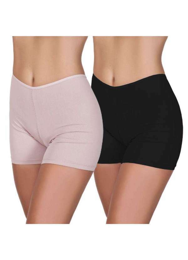 Concept Lingerie - Kit 2 Short Íntima Microfibra Concept Lingerie Multicolorido Multicores