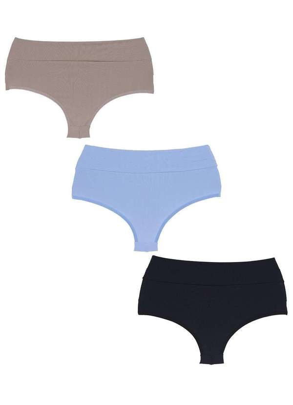 Concept Lingerie - Kit 3 Calcinhas Amorosa Plus Size Microfibra Fio Duplo Multicores 4
