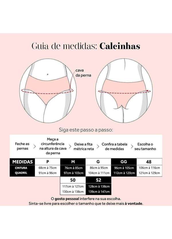 Concept Lingerie - Kit 5 Calcinhas Levada Algodão Fio Duplo Concept Lingerie Multicores 5