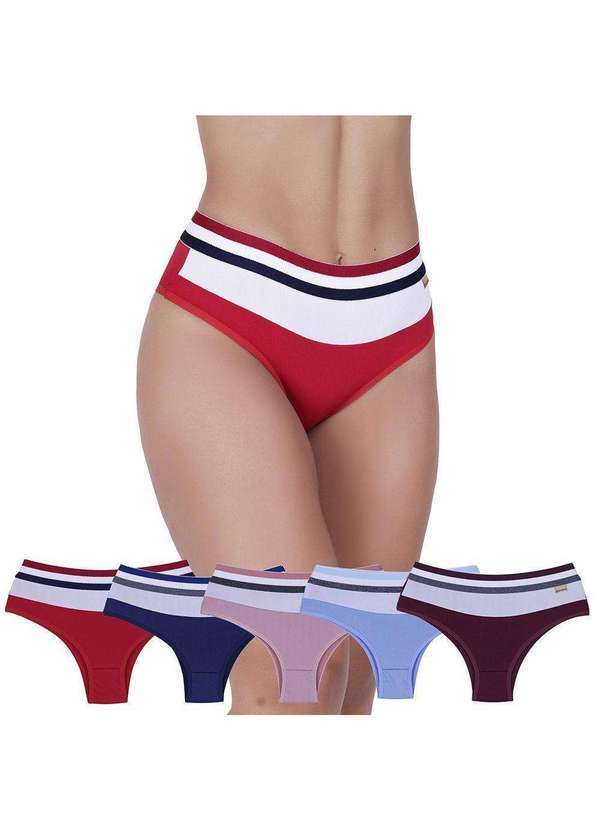 Concept Lingerie - Kit 5 Calcinhas Mágica Microfibra Concept Lingerie Multicolorido Multicores