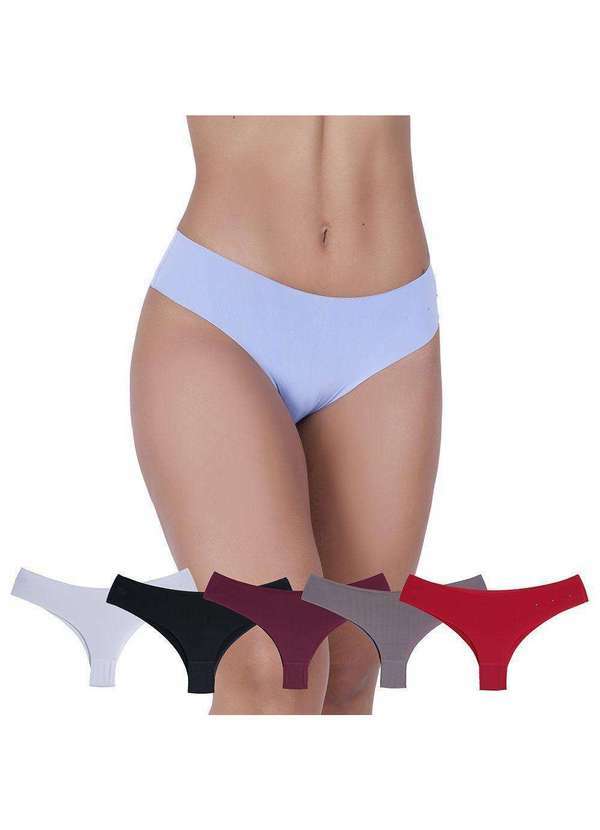 Concept Lingerie - Kit 5 Calcinhas Nua sem Costura Microfibra Concept Lingerie Multicores
