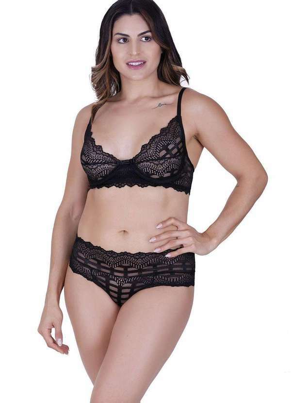 Concept Lingerie - Conjunto Bailarina Concept Lingerie Preto Preto