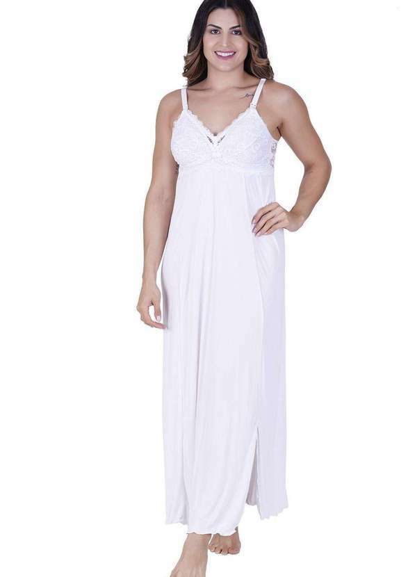 Concept Lingerie - Camisola Amamentação Longa Concept Lingerie Branco Branco