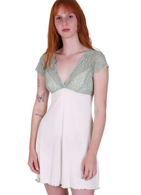 Concept Lingerie - Camisola Liz Microfibra Concept Lingerie Branco Branco