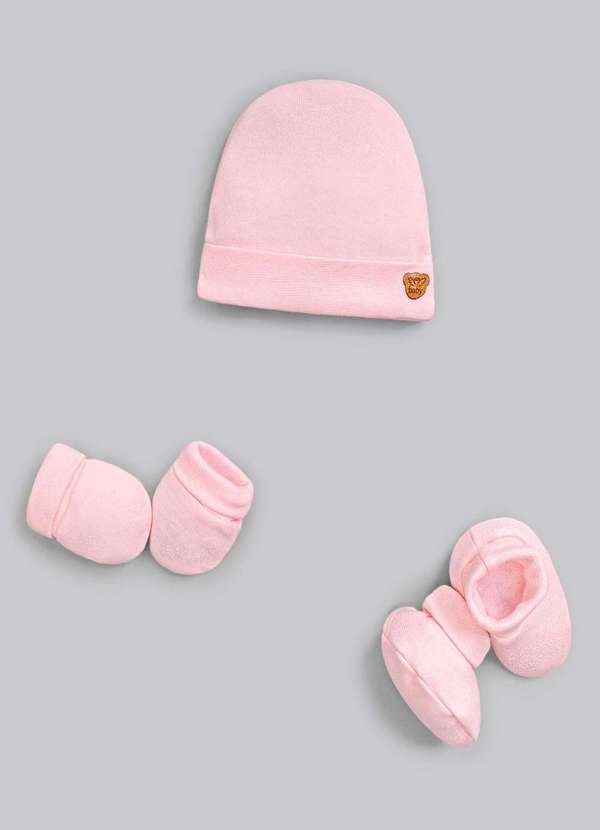 Anjos Baby - Kit Touxa e Luva Rosa Bebê Anjos Baby Rosa