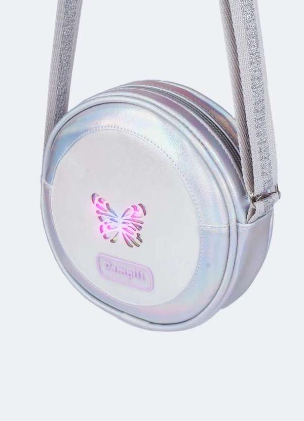 Pampili - Bolsa de Led Infantil Feminina Borboleta Prata Prata