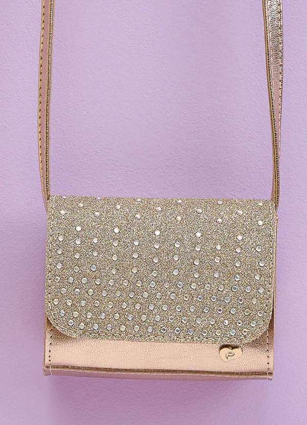 Pampili - Bolsa Infantil Feminina Strass Dourada Dourado 3