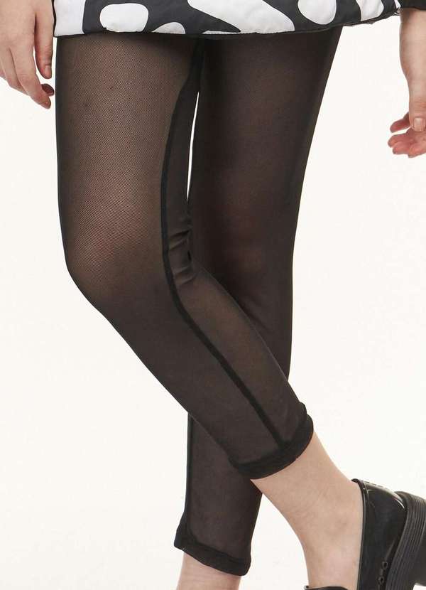 Mylu - Meia Legging Tule Preta Mylu Preto