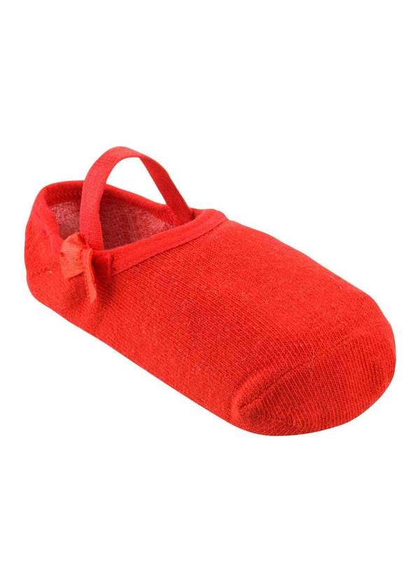 Pimpolho - Sapato Meia Infantil Algodão Vermelho Vermelho