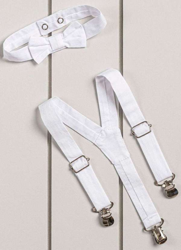 Anjos Baby - Acessório Menino Suspensório Branco Anjos Baby Branco