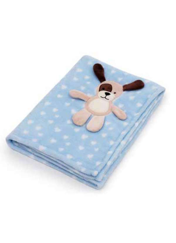 Loaní - Cobertor Bebê 3d Coraçõezinhos Azul Loaní Azul