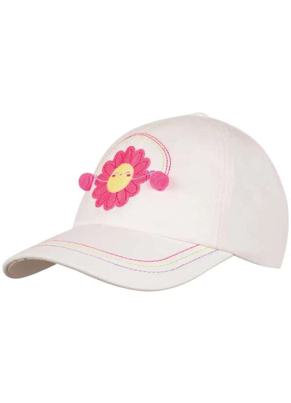 Kukiê - Boné Flower Infantil Menina Kukiê Off White