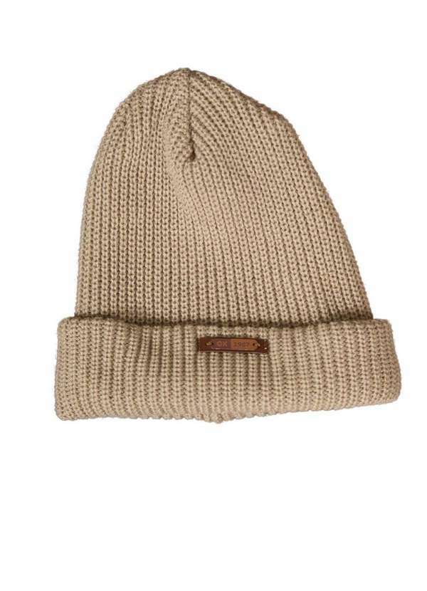 Ok e Pakita - Touca Tricot Bege Menino Ok Friends Bege