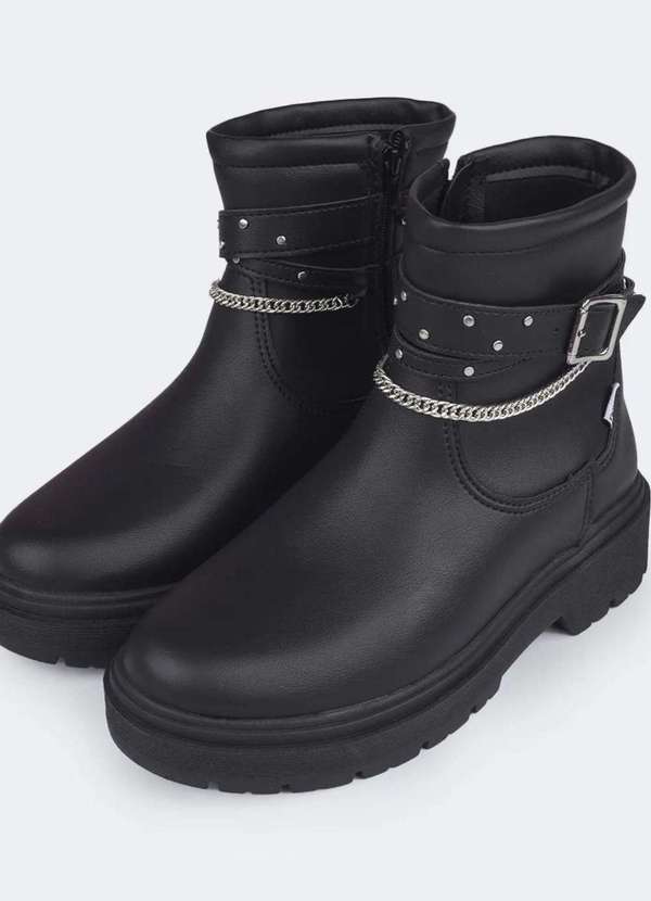 Pampili - Bota Infantil Feminina Duda Corrente Preta Preto