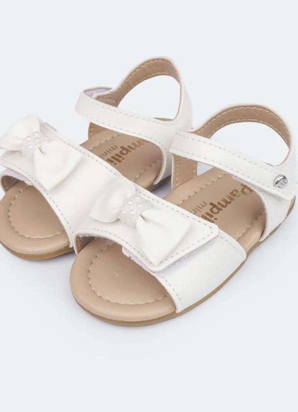 Pampili - Sandália de Bebê Pampili Nana Laço com Pérolas Branca Branco