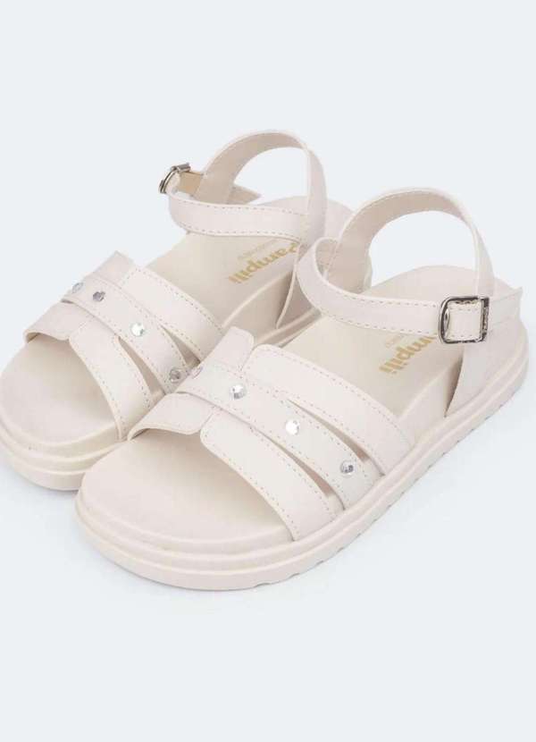 Pampili - Sandália Infantil com Tira Vazada Pampili Olivia Nude Nude