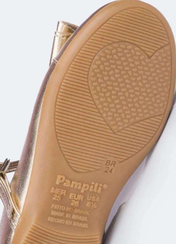 Pampili - Sapatilha Infantil Feminina Bailarina Laço Dourada Dourado 3