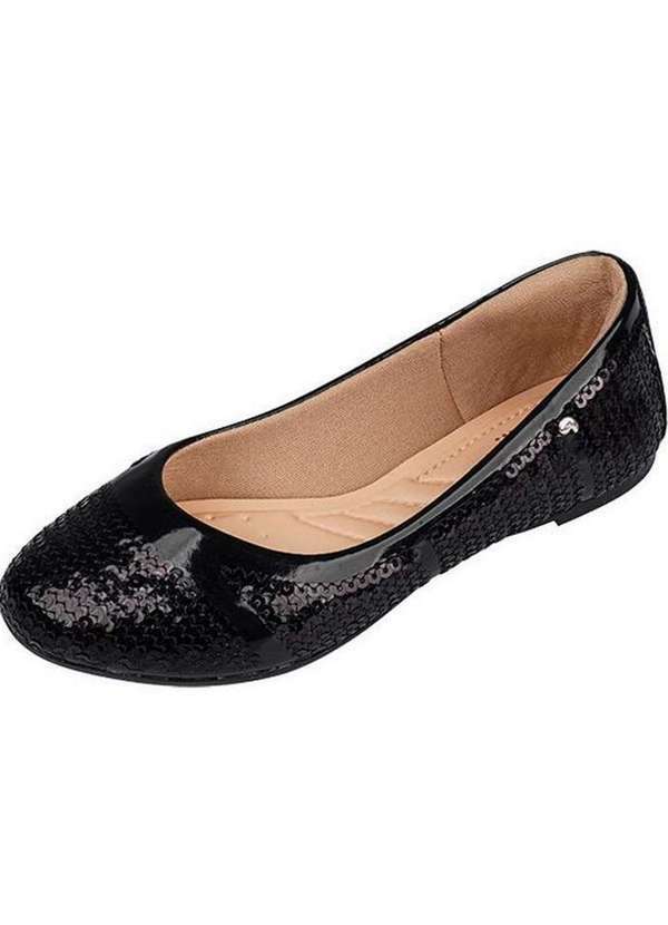 Pampili - Sapatilha Infantil Paetê Preto Pampili Preto