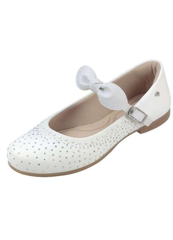 Pampili - Sapatilha Infantil Pampili Luxo Brilhante Branco
