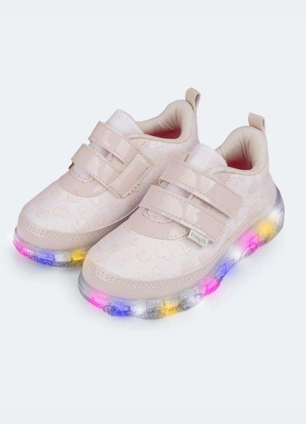 Tênis de Led Infantil Menina Liz Luz Ballet Nude Nude Vim Vi Venci