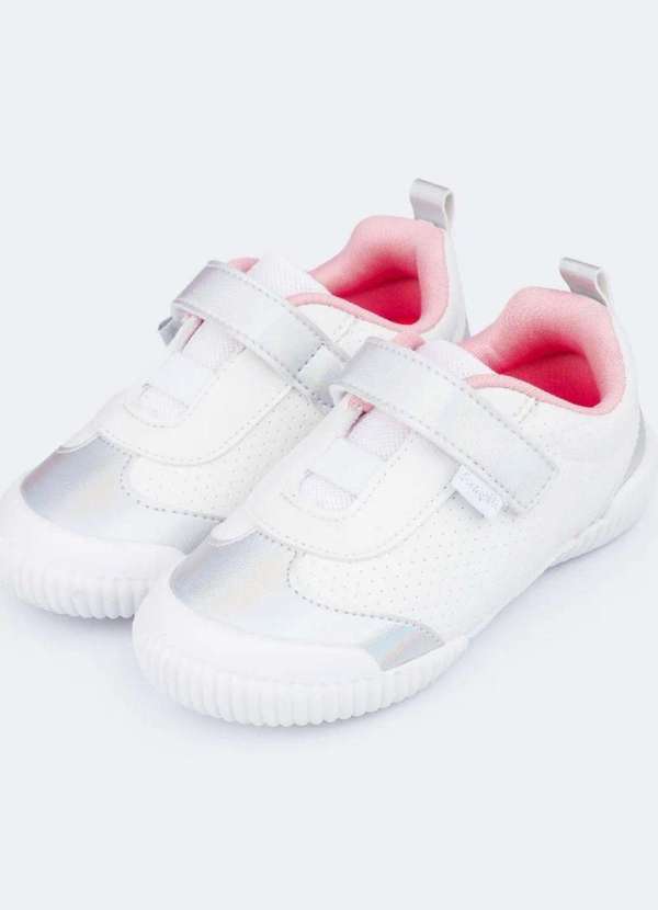 Pampili - Tênis Infantil Menina Yuyu Perfuros Branco Branco