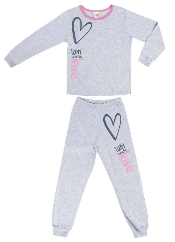 Have Fun - Pijama Menina Estampado Cinza Have Fun Cinza