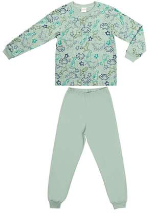 Pijama Menino Verde Dinos Estampado Have Fun Estampado Vim Vi Venci